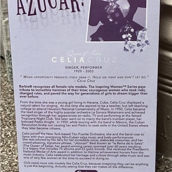 Barbie Inspiring Women Doll, Celia Cruz Queen of Salsa in Red Lace Dress - Picture 4 of 9